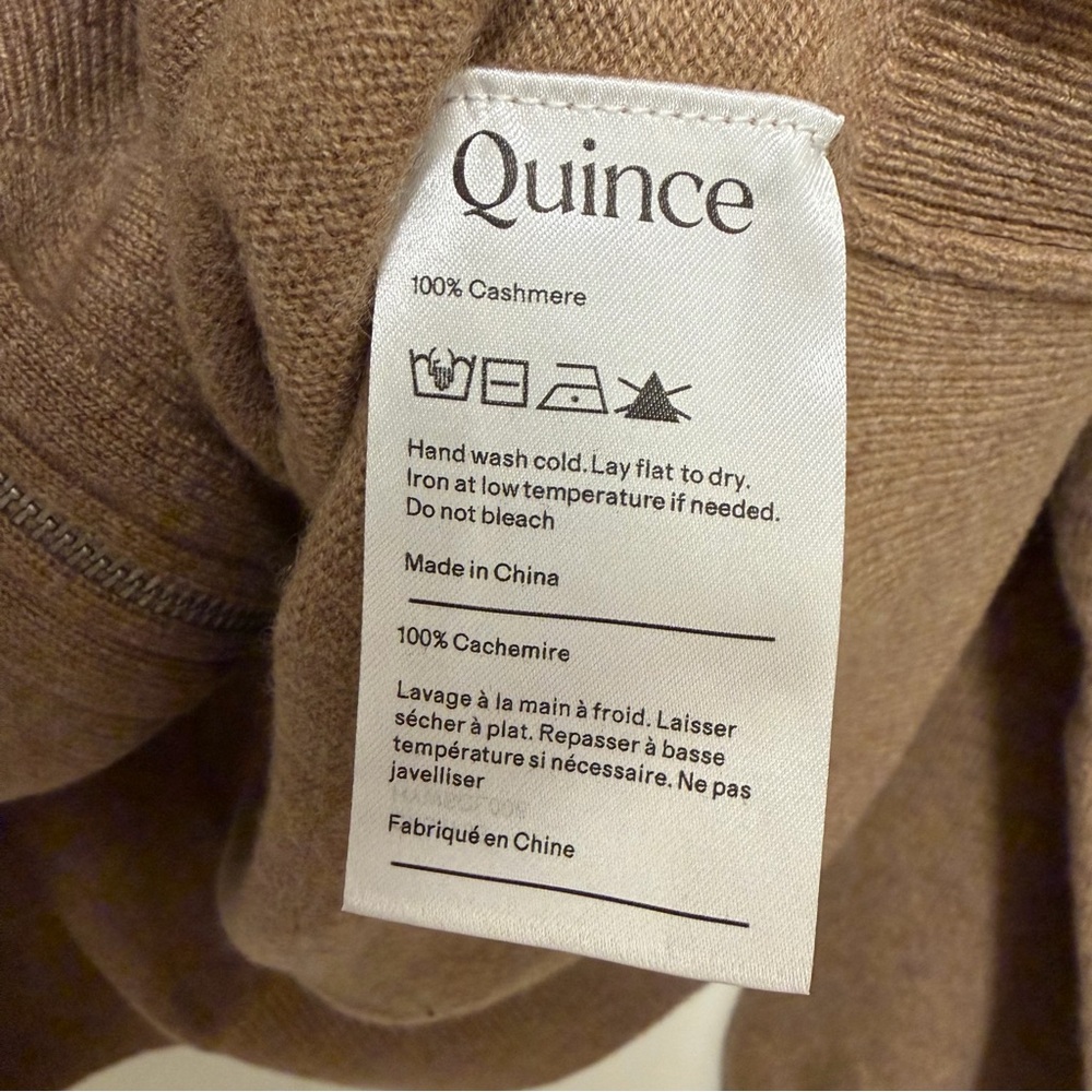 Quince Mongolian Cashmere Full-Zip Hoodie In Teak XL - Picture 6 of 7